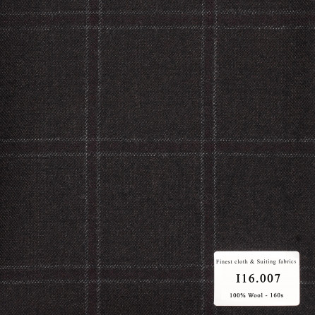 I16.007 Kevinlli V9 - Vải Suit 100% Wool - Nâu Caro